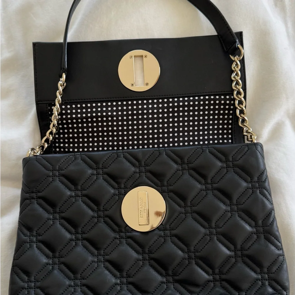 Kate Spade Quilted Crossbody Purse Astor Court Naomi Black Leather Bag Shoulder - Picture 2 of 5